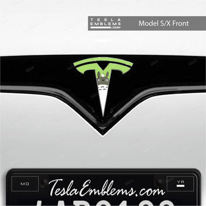 Totoro Tesla Emblem Decals (Front + Back) - Tesla Emblems