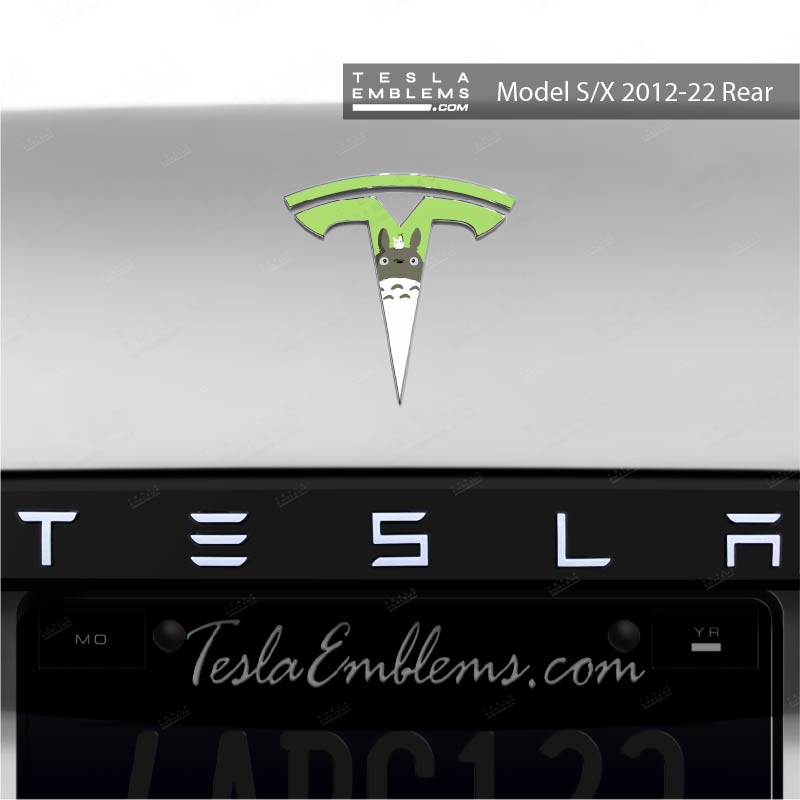 Totoro Tesla Emblem Decals (Front + Back) - Tesla Emblems