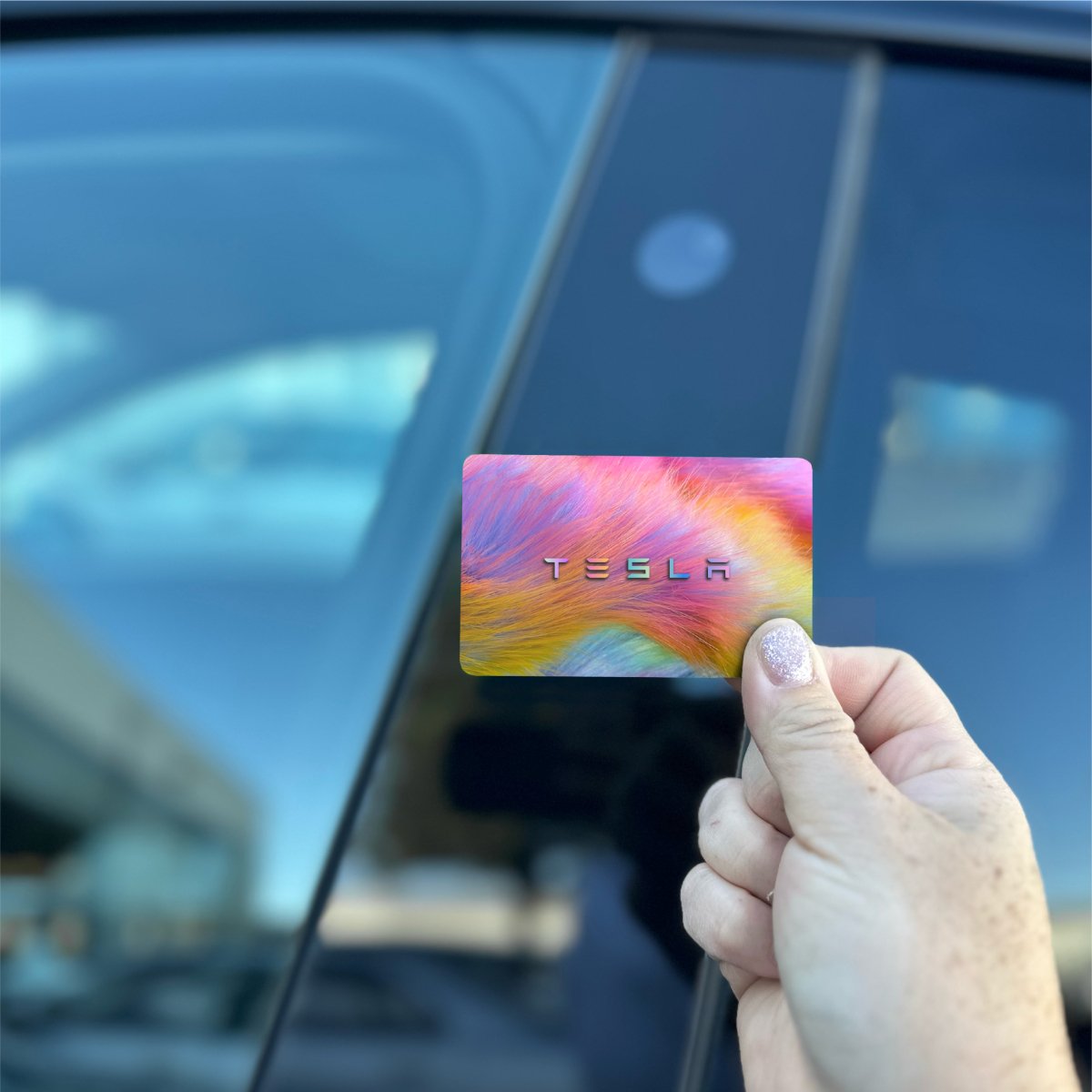 Unicorn Mane Tesla Keycard Decal - Tesla Emblems