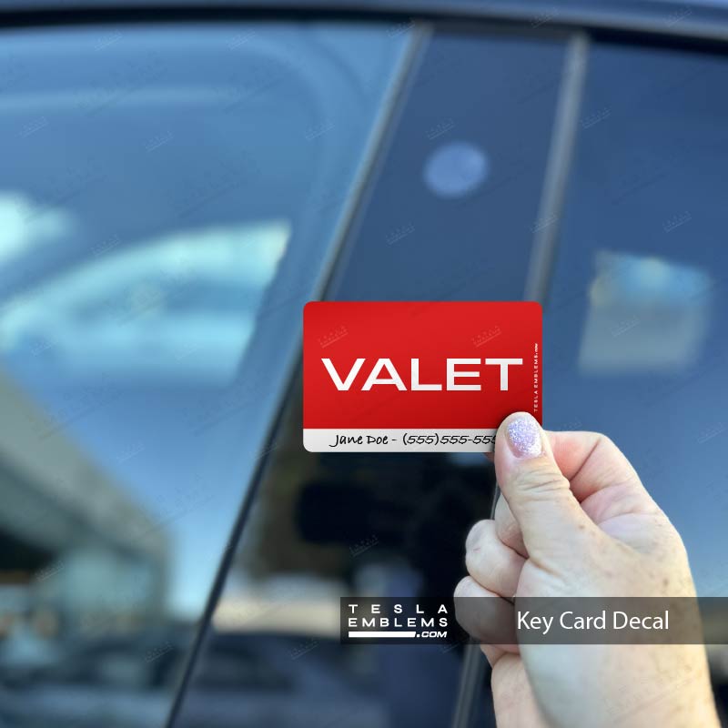 Valet Tesla Keycard Decal - Tesla Emblems