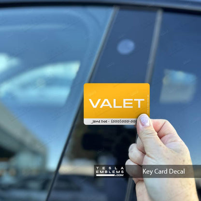 Valet Tesla Keycard Decal - Tesla Emblems