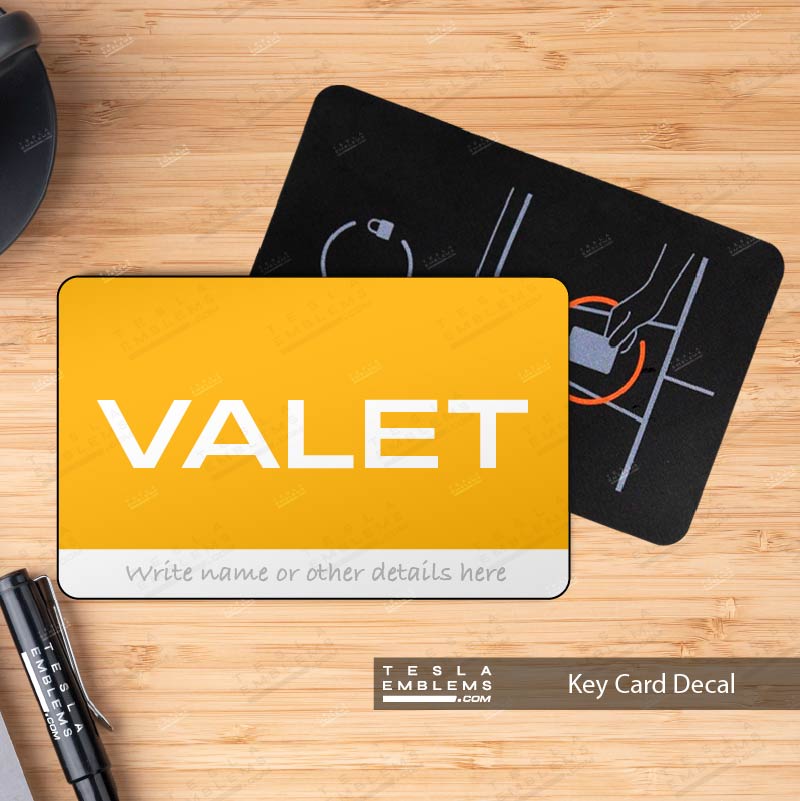Valet Tesla Keycard Decal - Tesla Emblems
