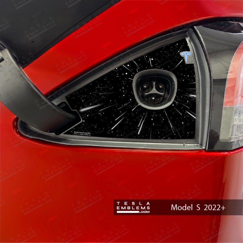 Warp Drive Tesla Charge Port Wrap - Tesla Emblems