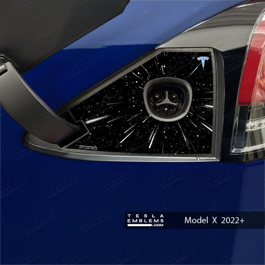 Warp Drive Tesla Charge Port Wrap - Tesla Emblems