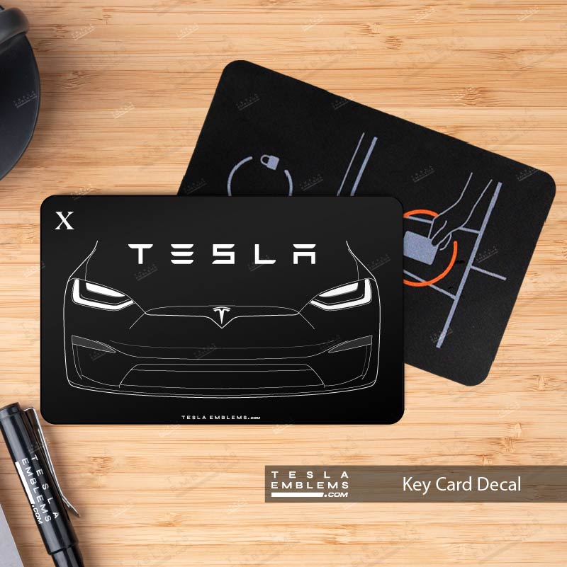 Model X Front Outline Tesla Keycard Decal - Tesla Emblems